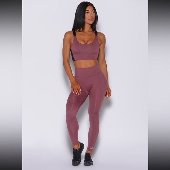 Bombshell sportswear snatched waist leggings and matching top Merlot - Picture 3 of 7